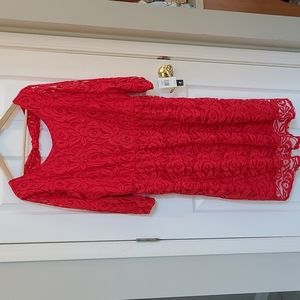 ING NWT Red Lace Dress